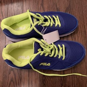 Fila Lite Moves Sneakers- Size 8 - Brand New - Neon Sneakers - Blue Yell…
